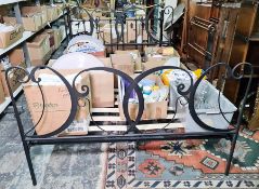 Modern 5ft bedframe with scroll metal head and footboard