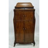 Early 20th century walnut gramophone cabinet, 60cm x 124cm Condition ReportIt doesn't have a