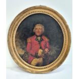 Late 18th/early 19th century  Oil on board Half-length portrait of military officer in red braided