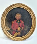 Late 18th/early 19th century  Oil on board Half-length portrait of military officer in red braided