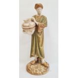 Royal Worcester model of a water carrier, printed green marks, shape number 1250, after the model by