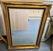 Rectangular gilt effect framed mirror and an oval mirror (2)