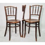 Pair of Bentwood chairs with labels underneath 'Fischer' (2)