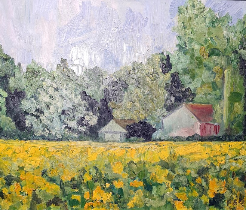 Fiona Simmonds Godding (20th century) Oil on canvas Rural scene, initialled lower right, 39cm x 49cm