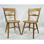 Set of four beech-framed modern Oxford bar-back style dining chairs (4)