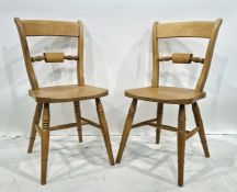 Set of four beech-framed modern Oxford bar-back style dining chairs (4)