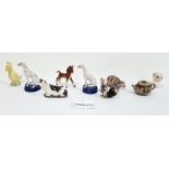 Pair of small Staffordshire pottery dalmatians and a quantity of decorative ceramic miniatures