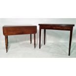 19th century mahogany tea table with rectangular fold-out top and a Pembroke table (2)
