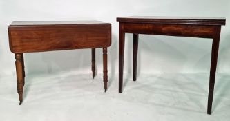 19th century mahogany tea table with rectangular fold-out top and a Pembroke table (2)