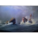Set of six RNLI colour prints "Gold Medal Rescues", signed in pencil to margin lower right, 48cm x