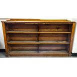 Late 19th/early 20th century oak low bookcase raised on plinth base, 166cm x 90cm  Condition