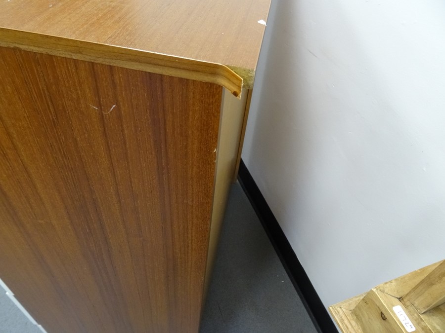 Mid century teak and melamine chest of drawers, 84cm x 101.5cm  Condition ReportPlease see extra - Image 2 of 5