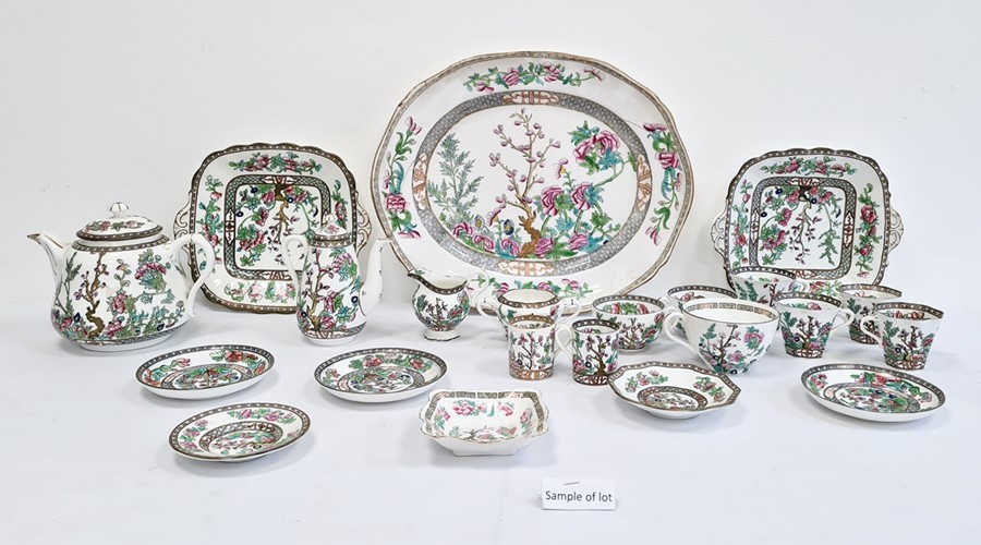 Large Hammersley & Co porcelain part tea and dinner service 'Indian Tree' pattern   Condition