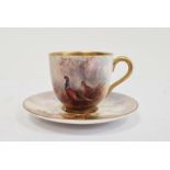 Royal Worcester demi-tasse and saucer, printed puce marks, printed date code for 1929, the cup
