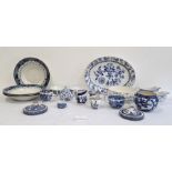 Quantity of blue Denmark and other blue transfer-printed pottery and porcelain