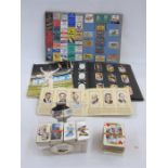 Cigarette card album to include famous film scenes and film stars, a scrap album of matchbox covers,