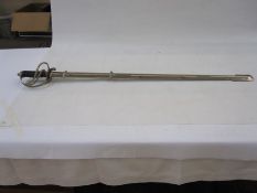 George V Royal Artillery Officers sword with engraved decoration and scabbardCondition