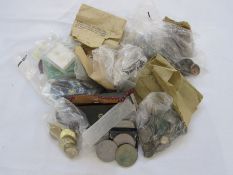 Coins, including £2.50 pre 1947 silver, 50 pre 1920 silver and a quantity of modern and foreign