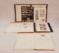 Hundreds of USA stamps, mint and used, in brown album, Singapore and Malaya examples from 1948