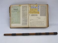 Early 20th century album containing menus, receipts, school programmes and other items from around