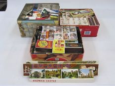 Three tins of matchboxes and matchbooks