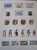 Five albums of stamps, St Kitts-Nevis from 1st issues to circa 1980, Grenadines of St Vincent appear