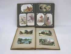 Postcard album containing mainly shipping postcards, a photograph album containing shipping