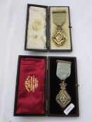 Two Queen Victoria Diamond Jubilee silver-gilt, enamel and diamante Masonic medals presented at