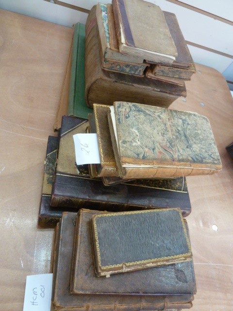 Quantity of antiquarian books, mainly in need of restoration, including:  Aesop's Fables,