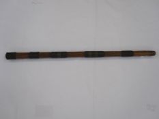 Boer War Kaffir stick with woven brass banding