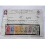 Stanley Gibbons card with Bahamas stamps King Edward VII 1902 to 10 set of seven to £1, op