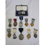 Three silver-gilt and enamel Masonic steward medals viz Royal Masonic Institution for Girls 1916 and