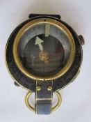 Swiss Military Compass inscribed 1918, E.KOEHN, GENEVE, SUISSE, No.137550 in brass and black metal