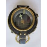 Swiss Military Compass inscribed 1918, E.KOEHN, GENEVE, SUISSE, No.137550 in brass and black metal