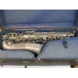 Hawkes & Son Class A Excelsior Sonorus silver-plated saxophone, No.46465, cased