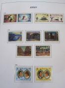 Jersey collection of stamps in SG printed album UM a few wartime issues appears complete to 2002 (