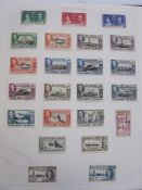 Album of Falkland Islands and Fiji stamps, Falklands from King George V 1912 values to 5s (used)