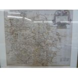 Robert Morden - map  of Herefordshire, sold by Abel Swale. Awnsham and Iohn Churchill  framed, 34