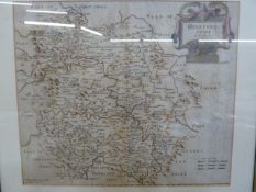 Robert Morden - map  of Herefordshire, sold by Abel Swale. Awnsham and Iohn Churchill  framed, 34