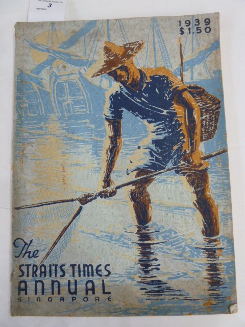 "The Straits Times Annual Singapore 1939" ($1.50), ink name on first advertising page in top right