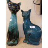 A Poole pottery cat, 35cm high and another pottery cat (29cm) (2) Condition ReportNo noticeable