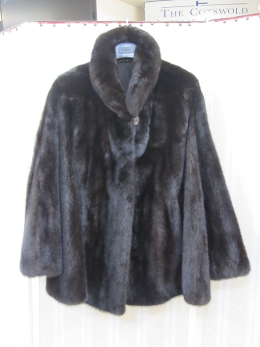 Black ranch mink three-quarter length jacketCondition ReportNo label or size