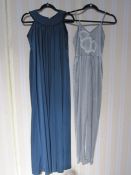 Polly Peck by Sybil Zelker halterneck full maxi dress with button and loop fastening to the back,