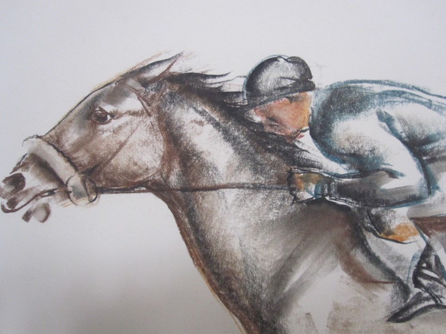 John Skeaping (20th century) Pastel study - AMENDMENT - THIS IS A SIGNED PRINT Racing horse and - Image 2 of 9