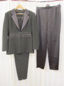 Louis Feraud wool jacket with satin collar and banding detail to the waist, matching wool