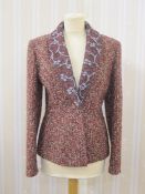 Paul Vasseur tweed jacket with net detailing on the shawl collar