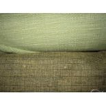 Length of green light tweed furnishing material and another (2 rolls)