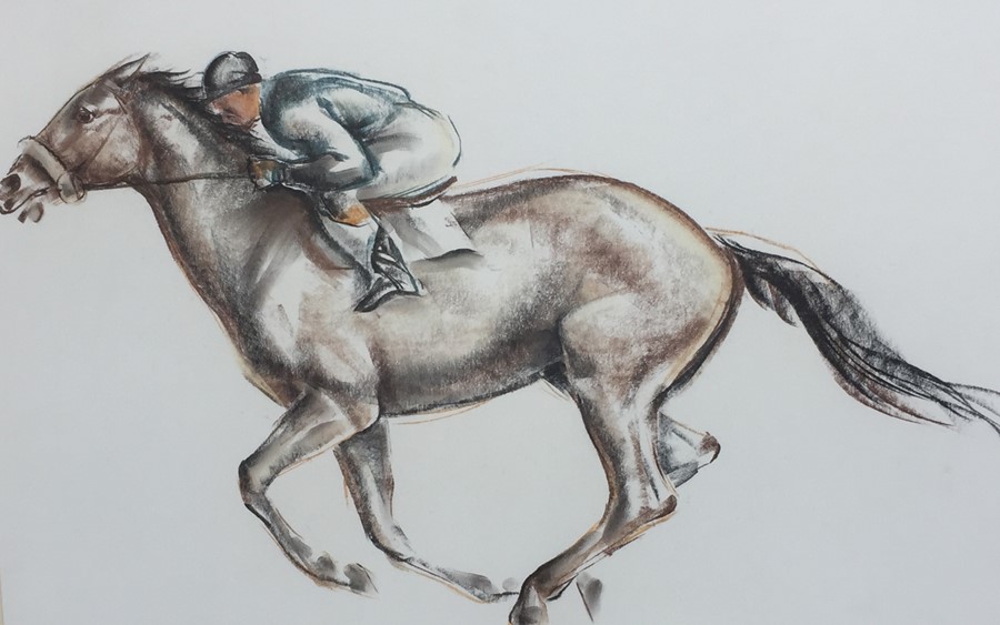John Skeaping (20th century) Pastel study - AMENDMENT - THIS IS A SIGNED PRINT Racing horse and