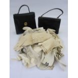 Black leather Christiani Florence handbag, a mock-croc black leather handbag and a large quantity of