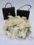 Black leather Christiani Florence handbag, a mock-croc black leather handbag and a large quantity of